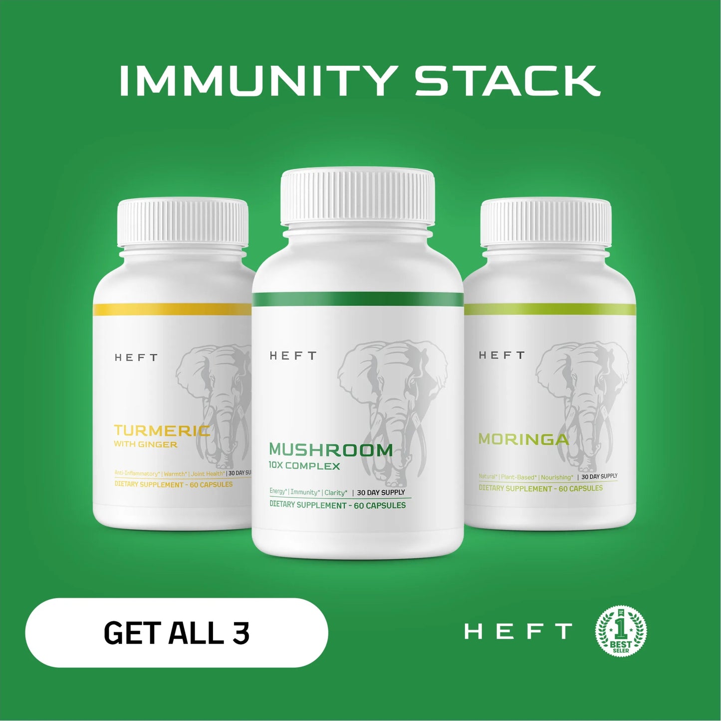 Immunity Stack | Mushroom 10X, Moringa, and Turmeric